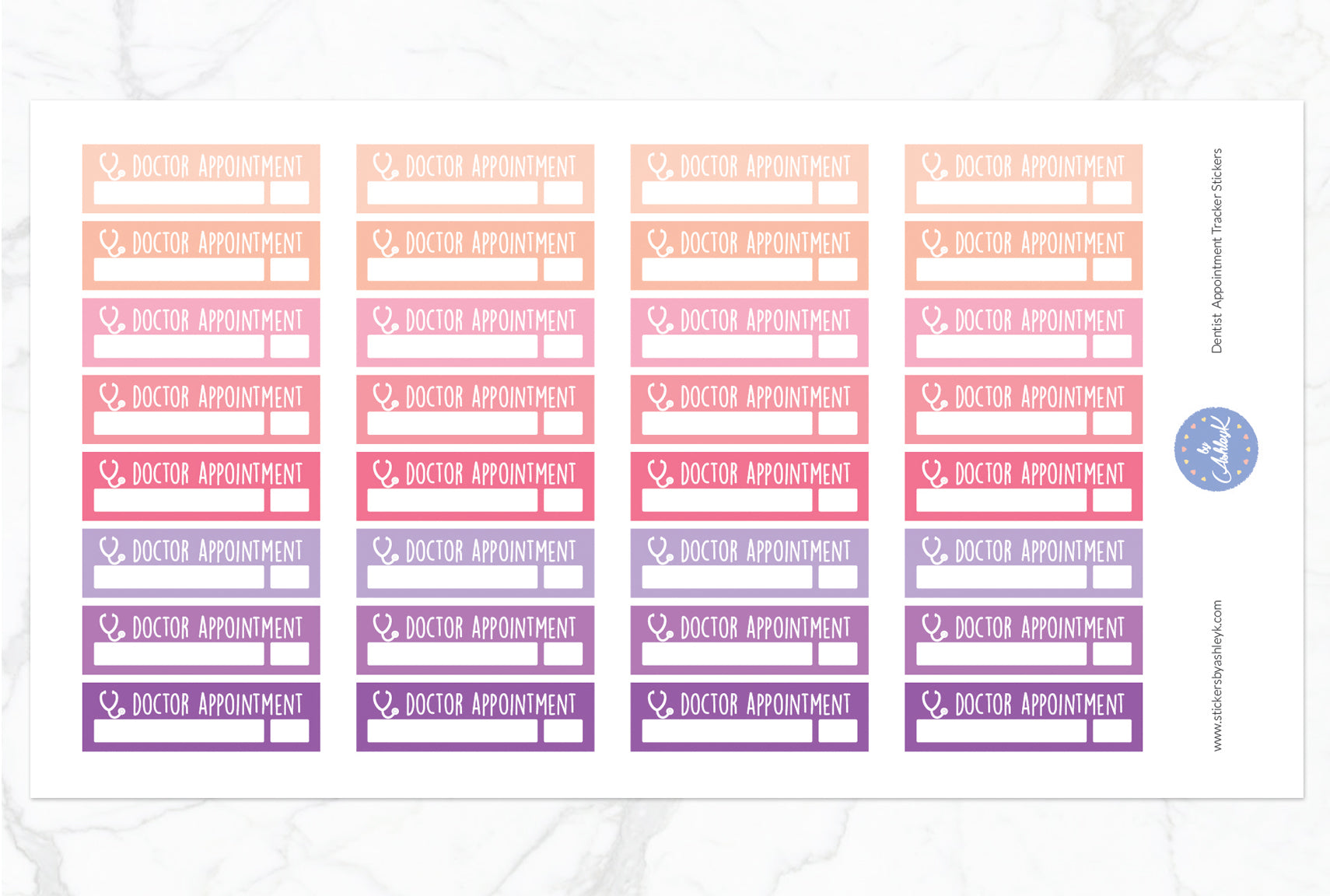 Doctor Appointment Tracker Stickers - Raspberry