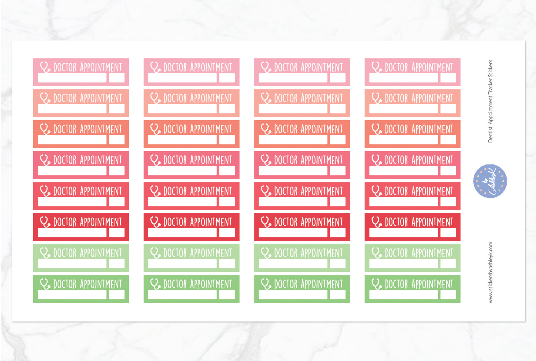 Doctor Appointment Tracker Stickers - Strawberry