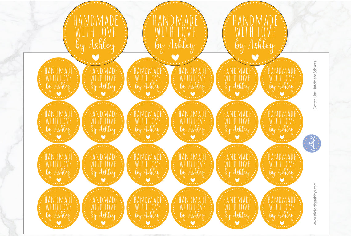 Dotted Line Handmade Stickers