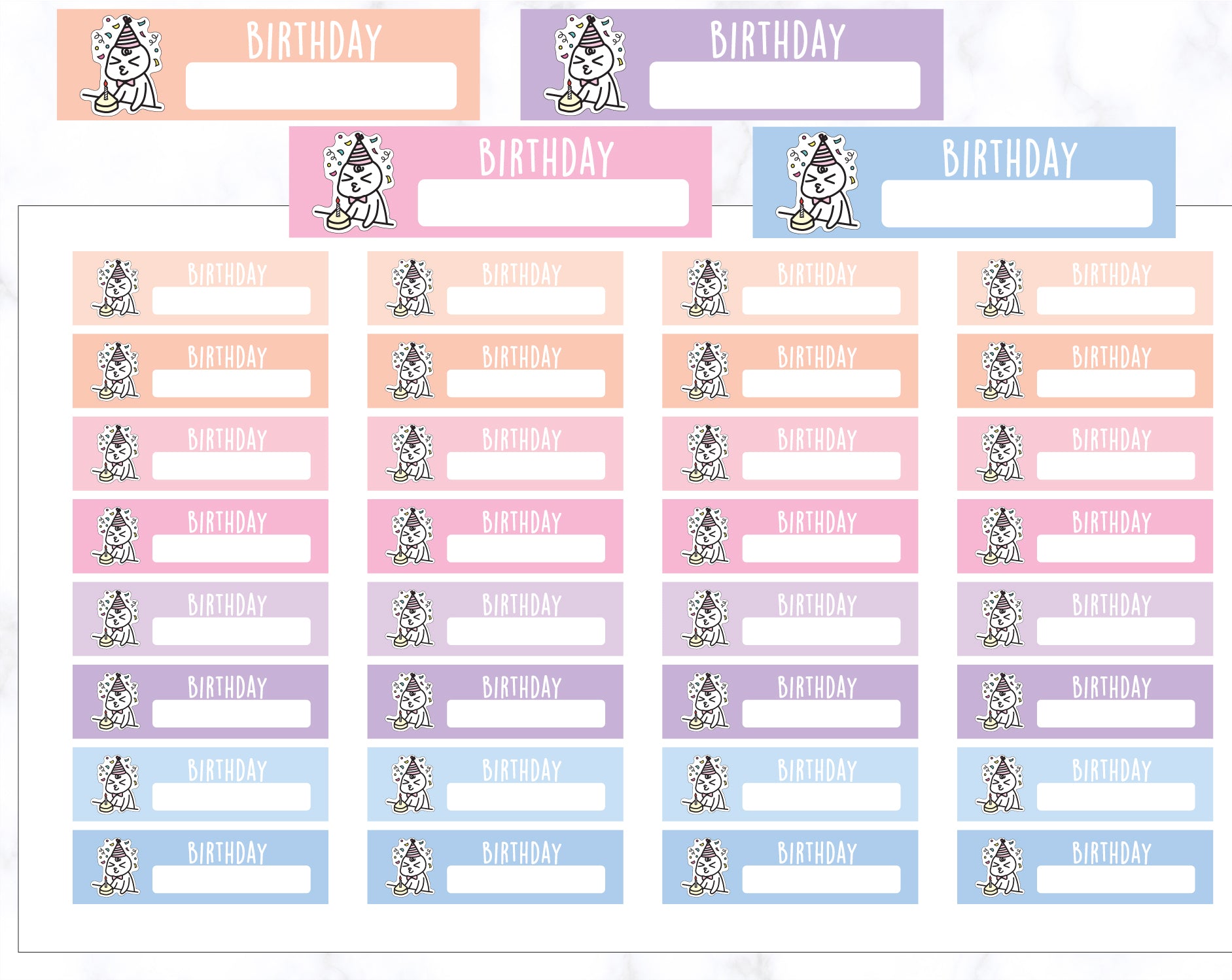 Emoticon Birthday Tracker Stickers