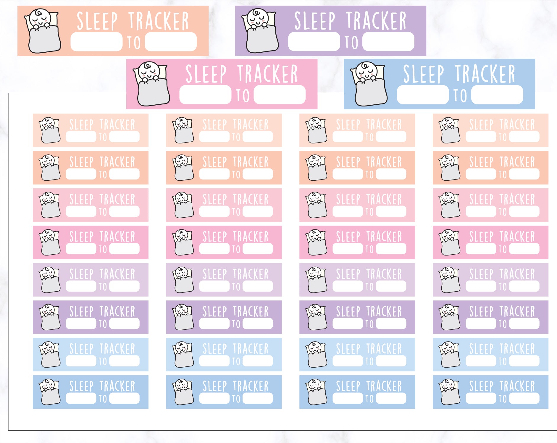 Emoticon Sleep Tracker Stickers