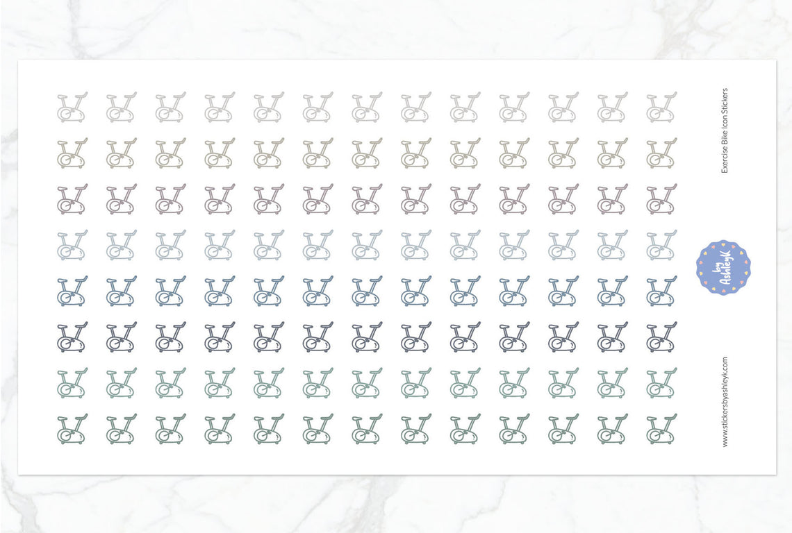 Exercise Bike Icon Planner Stickers - Modern Neutral