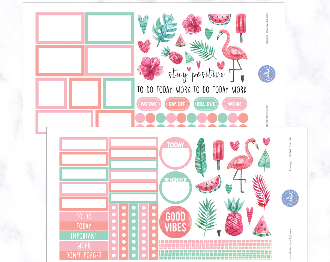 Flamingo Weekly Spread Stickers