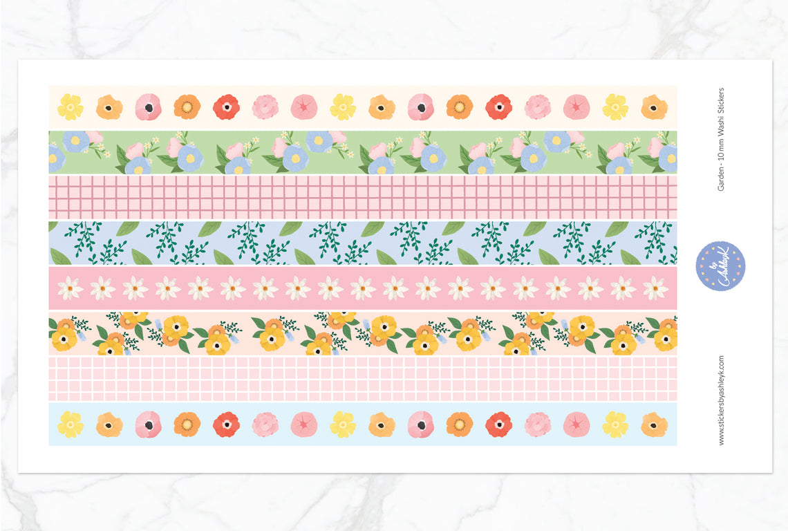 Garden 10 mm Washi Stickers