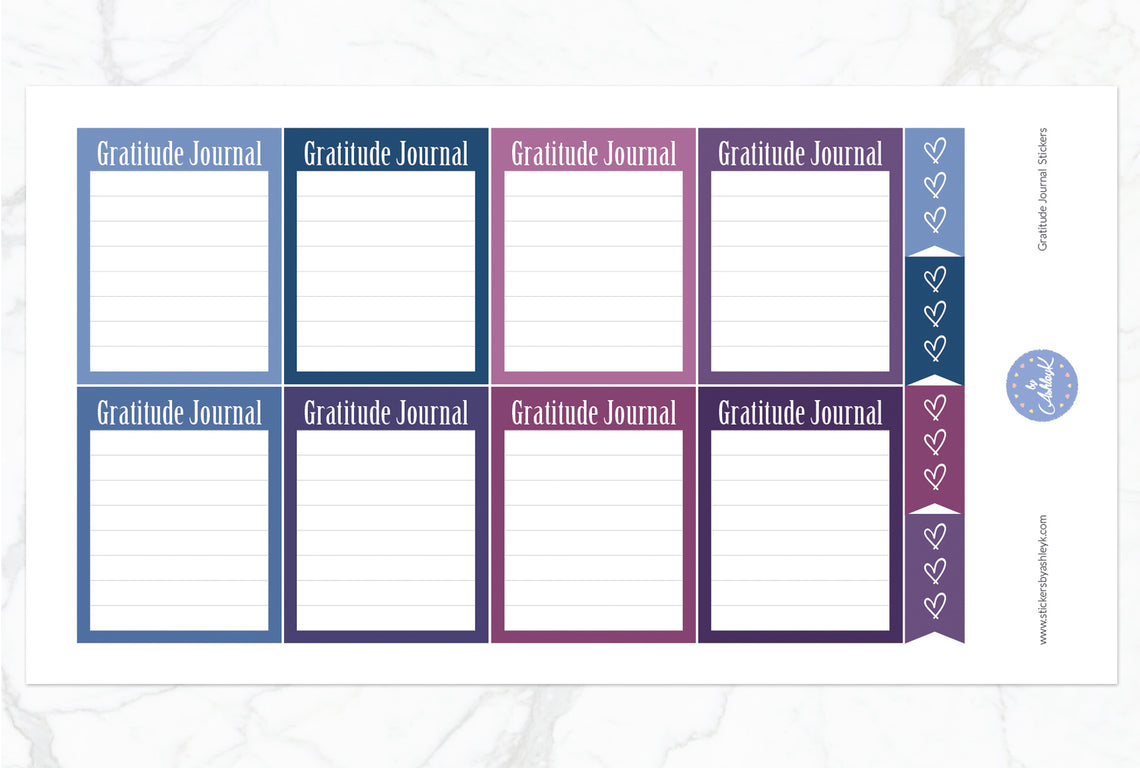 Gratitude Journal Stickers - Blueberry