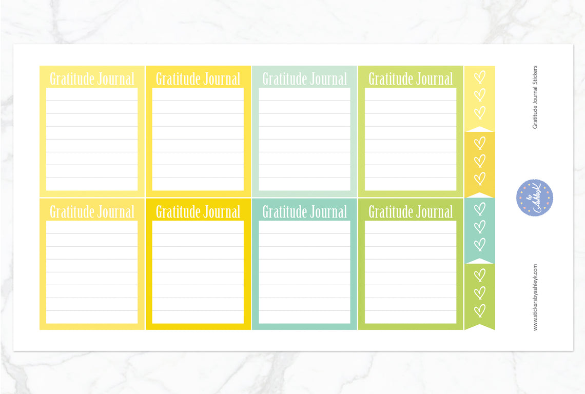 Gratitude Journal Stickers - Lemon&Lime