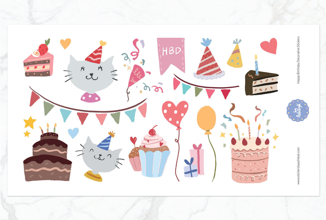 Happy Birthday Decorative Stickers