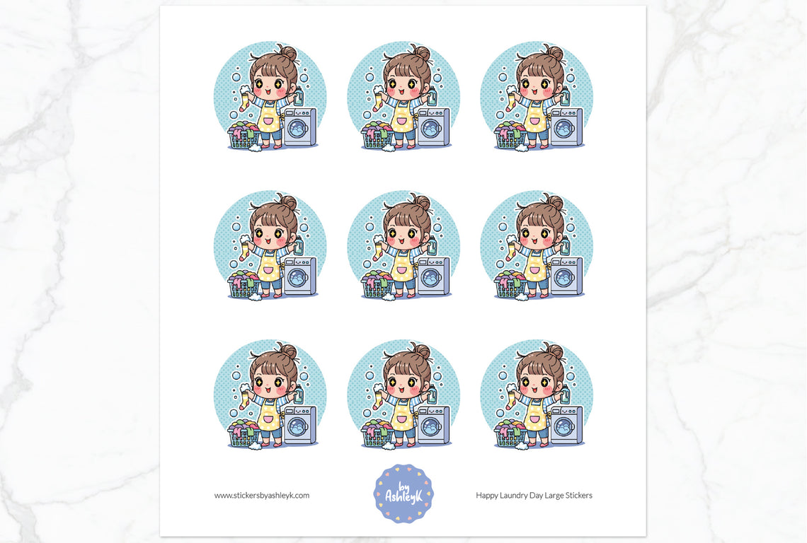 Happy Laundry Day Large Stickers