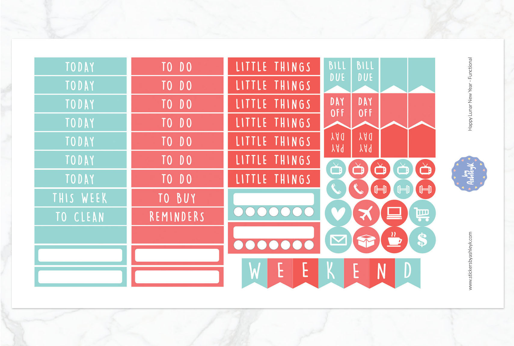 Happy Lunar New Year Weekly Kit  - Functional Sheet