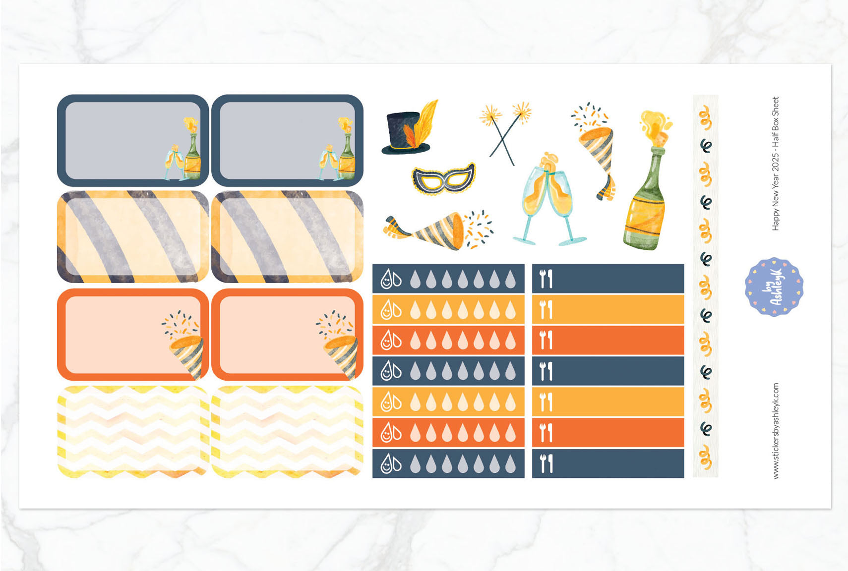 Happy New Year 2026 Weekly Kit  - Half Box Sheet