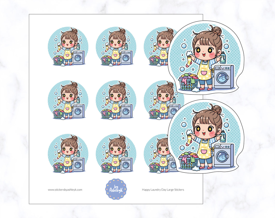 Happy Laundry Day Large Stickers