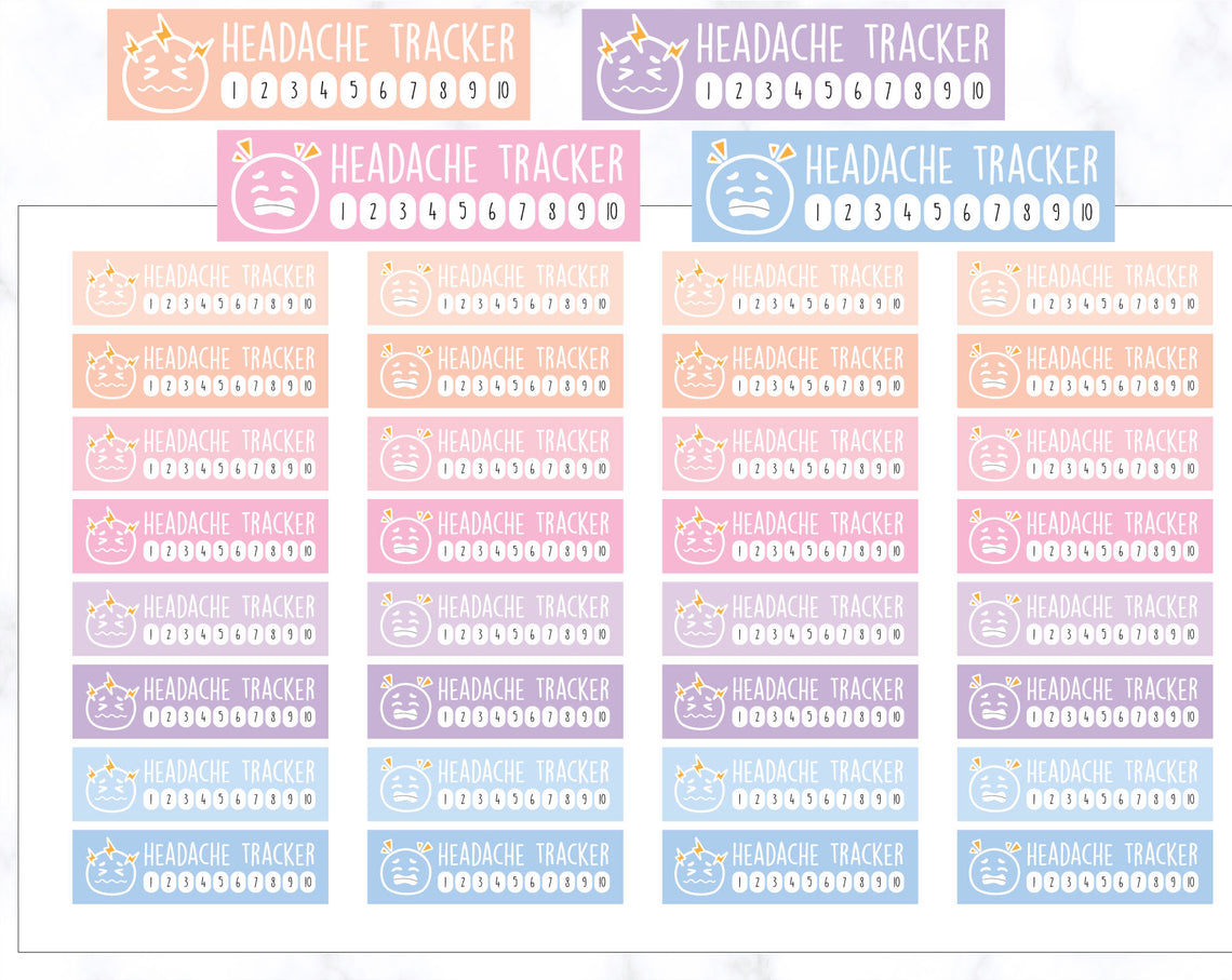 Headache Tracker Planner Stickers