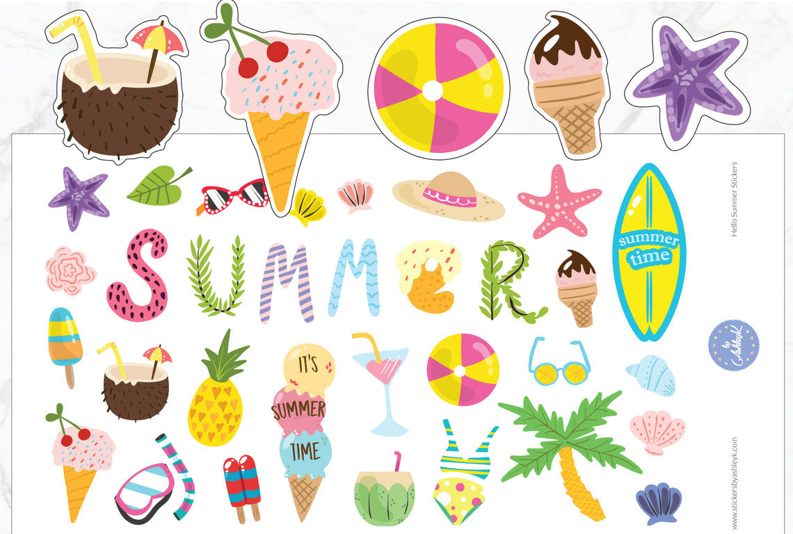 Hello Summer Decorative Stickers