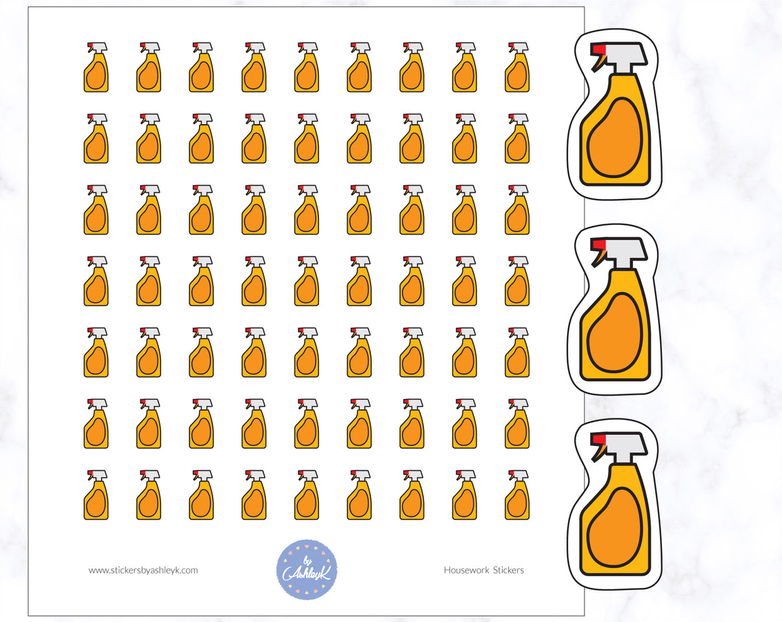 Spray Housework Planner Stickers