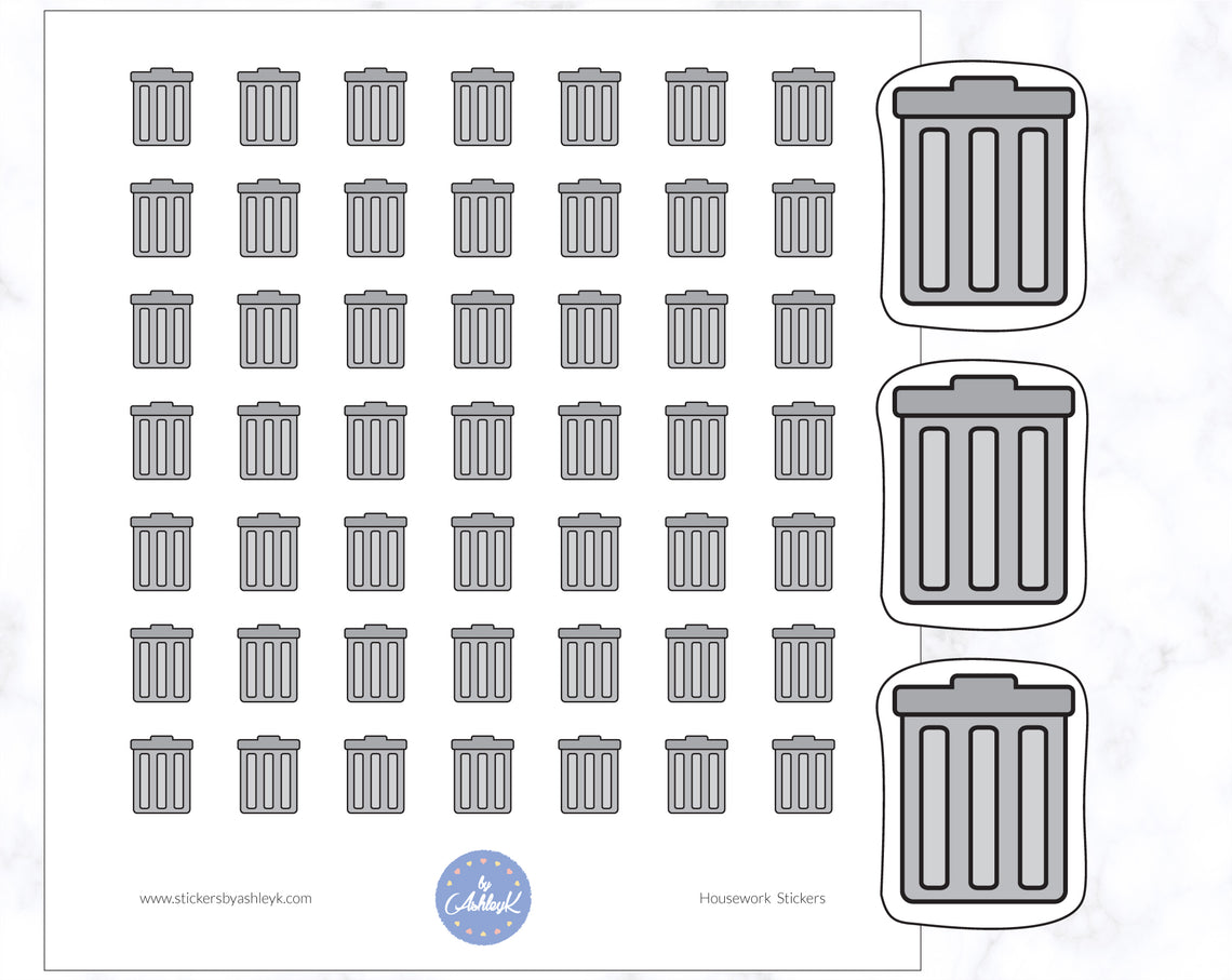 Trash Bin Housework Planner Stickers