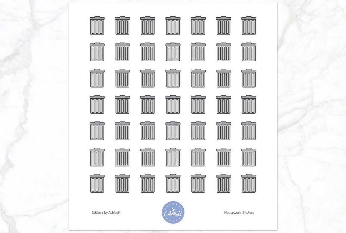 Trash Bin Housework Planner Stickers