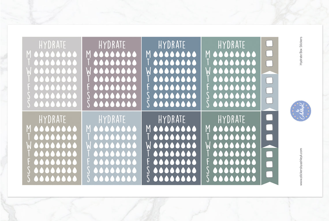 Hydrate Box Stickers - Modern Neutral