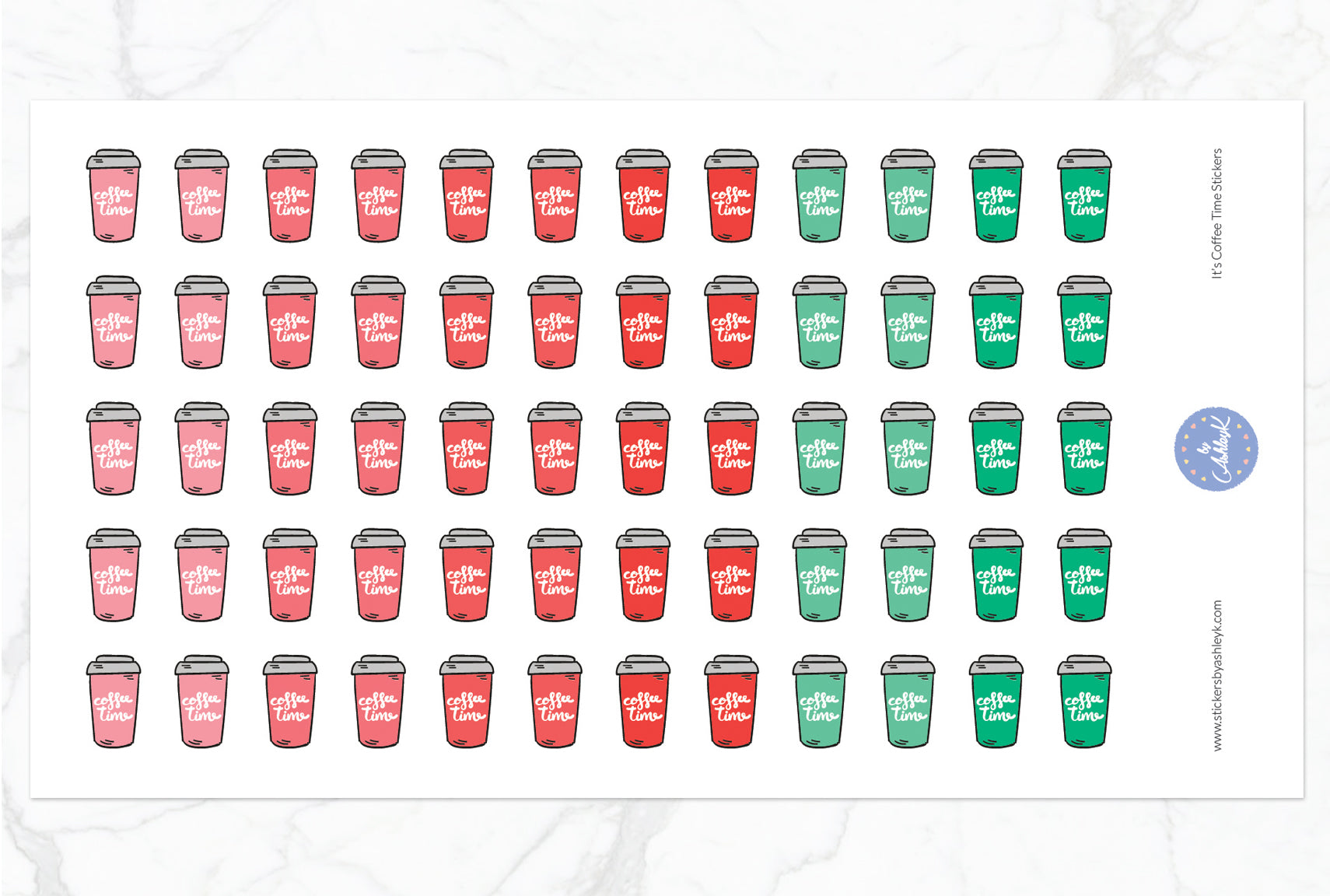 It's Coffee Time Stickers - Watermelon