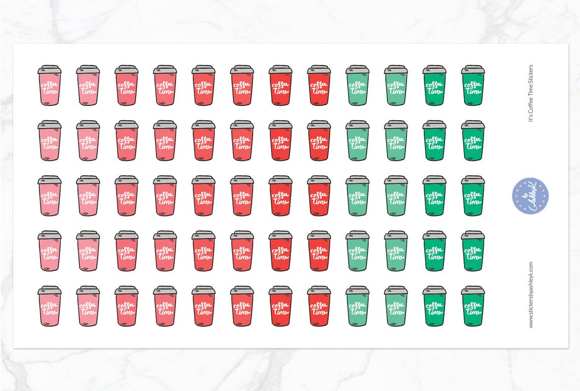 It's Coffee Time Stickers - Watermelon