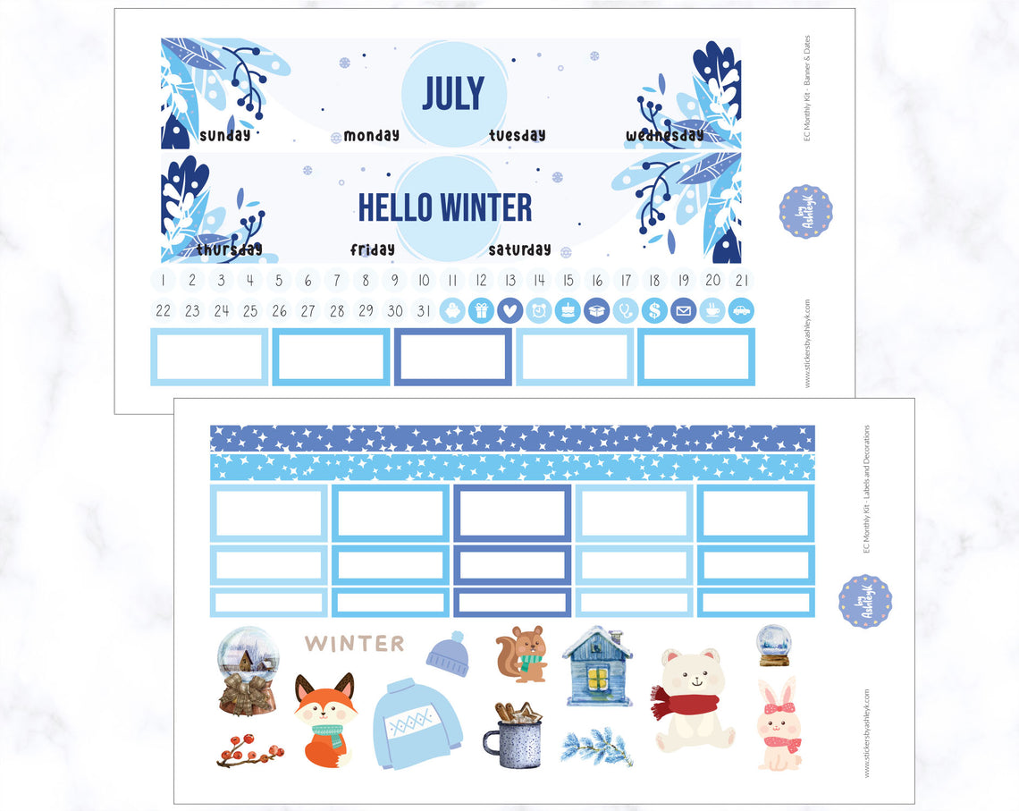 July Erin Condren Monthly Kit