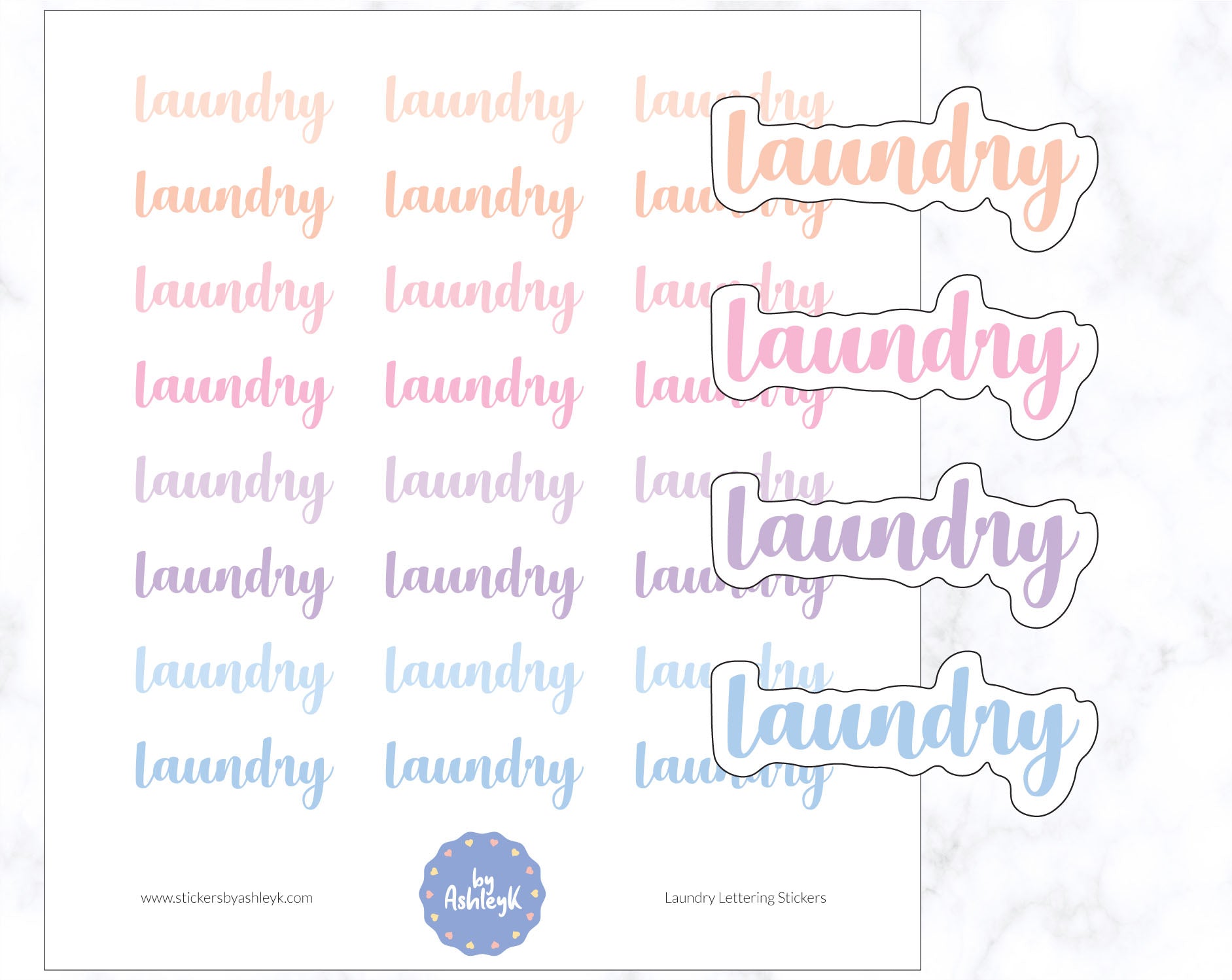Laundry Lettering Planner Stickers