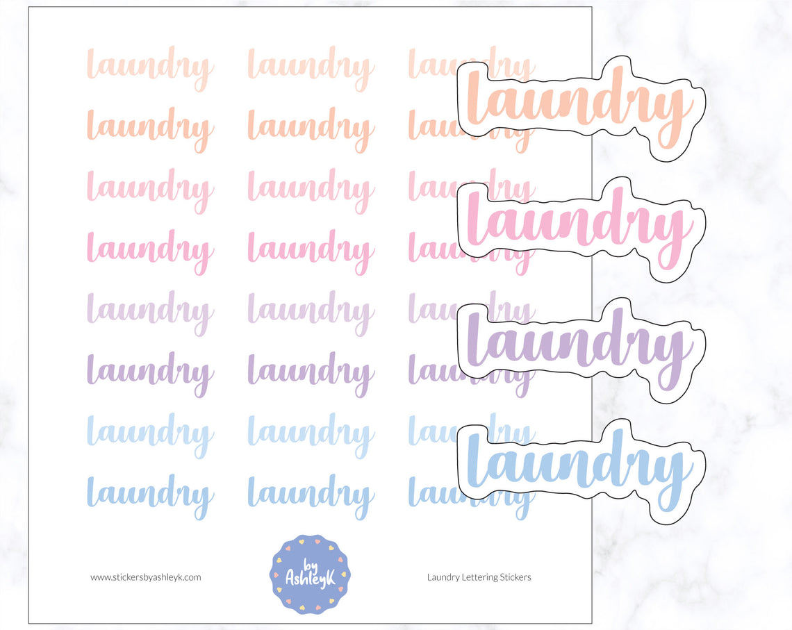 Laundry Lettering Planner Stickers