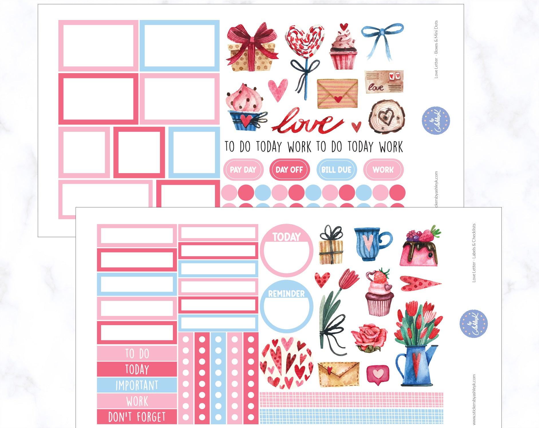 Love Letter Weekly Spread Planner Stickers