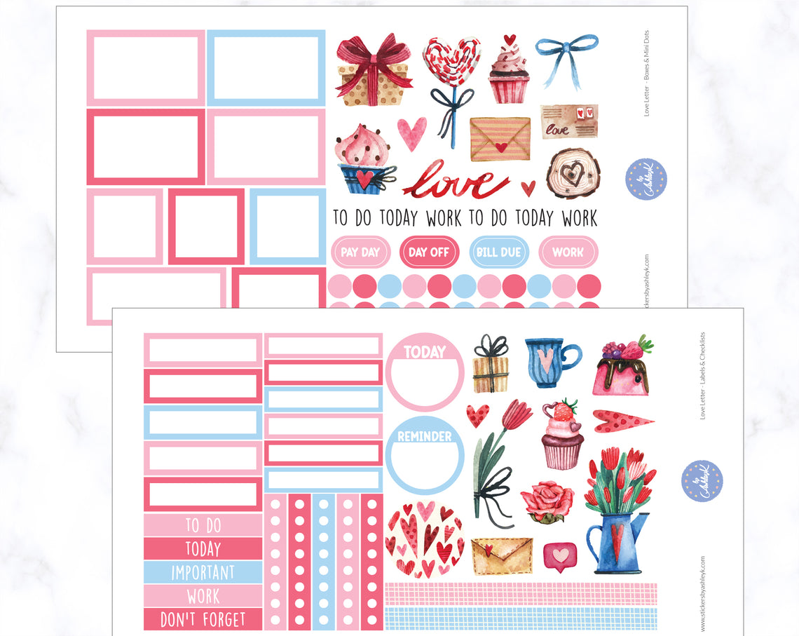 Love Letter Weekly Spread Planner Stickers