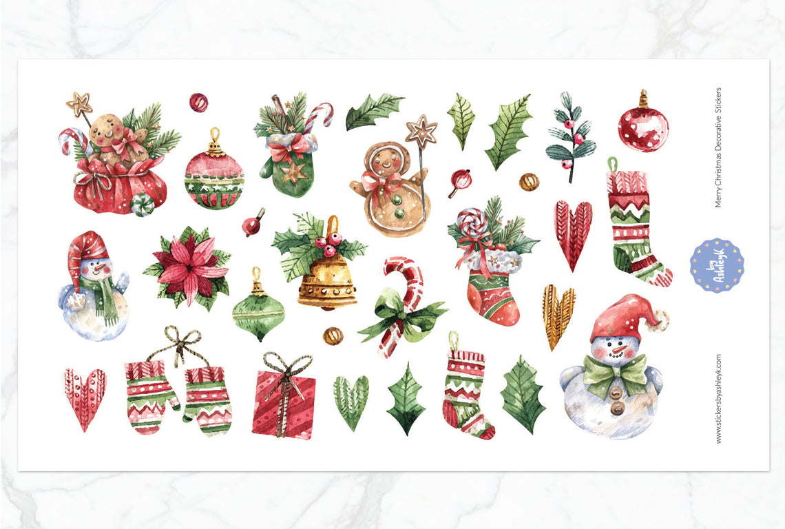 Merry Christmas Decorative Stickers