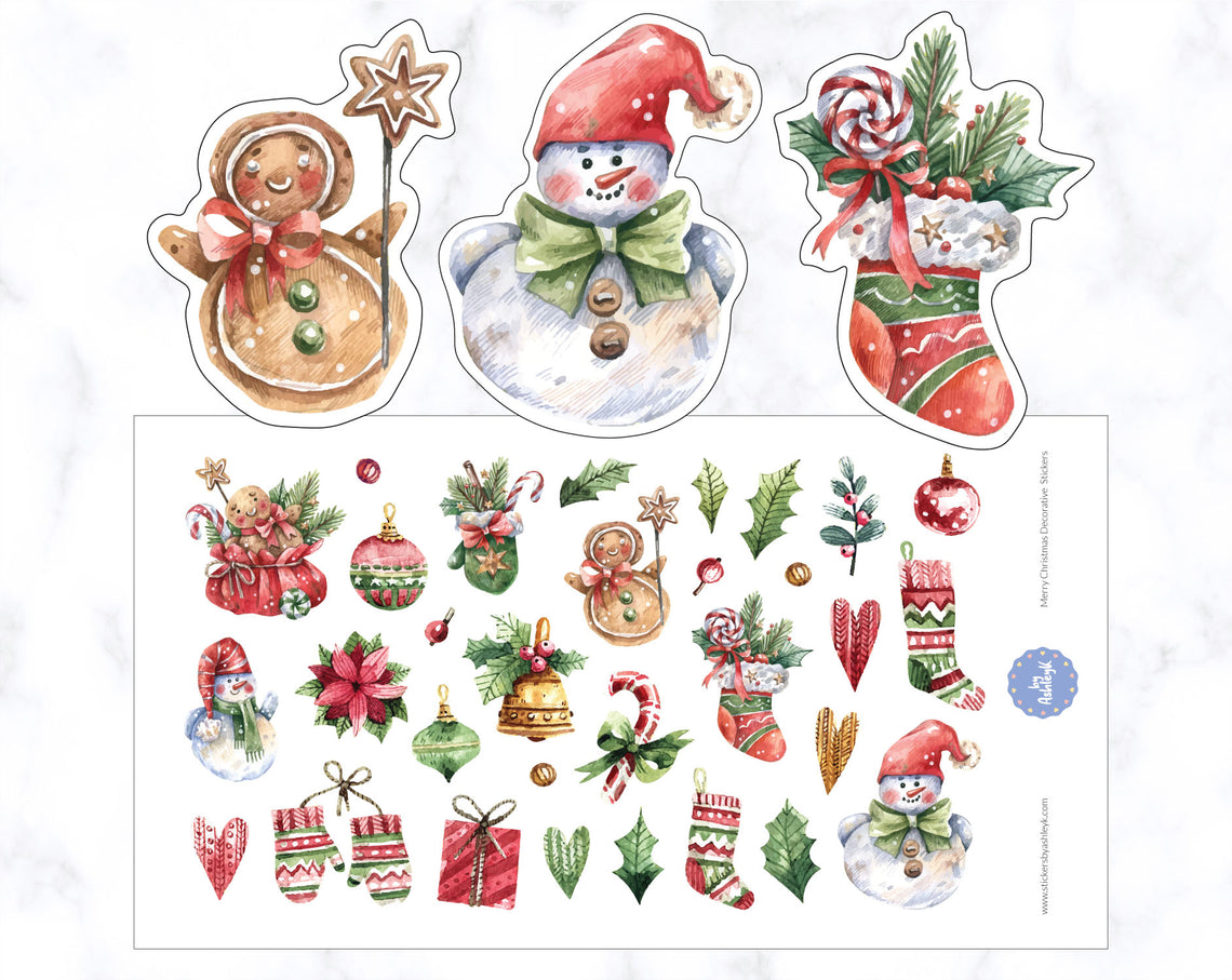 Merry Christmas Decorative Stickers