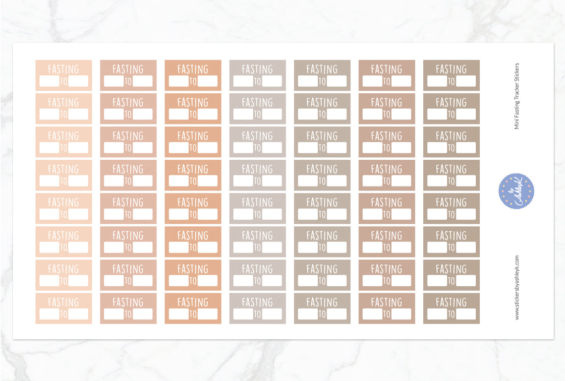 Mini Fasting Stickers - Beige Neutral