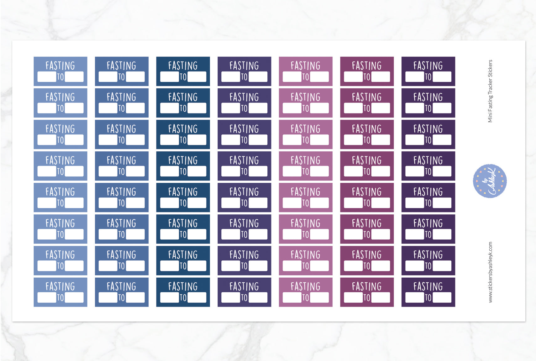 Mini Fasting Stickers - Blueberry