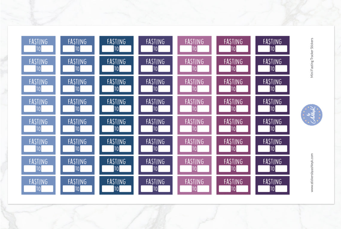 Mini Fasting Stickers - Blueberry