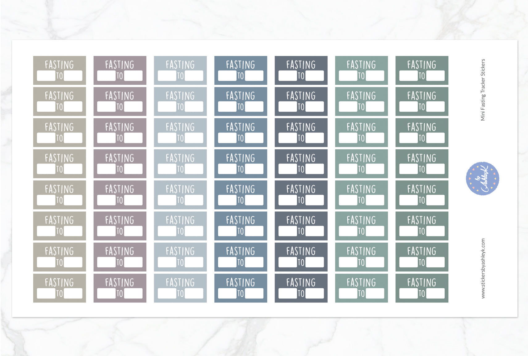 Mini Fasting Stickers - Modern Neutral