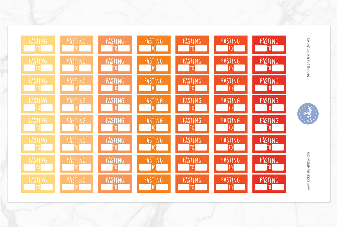 Mini Fasting Stickers - Orange