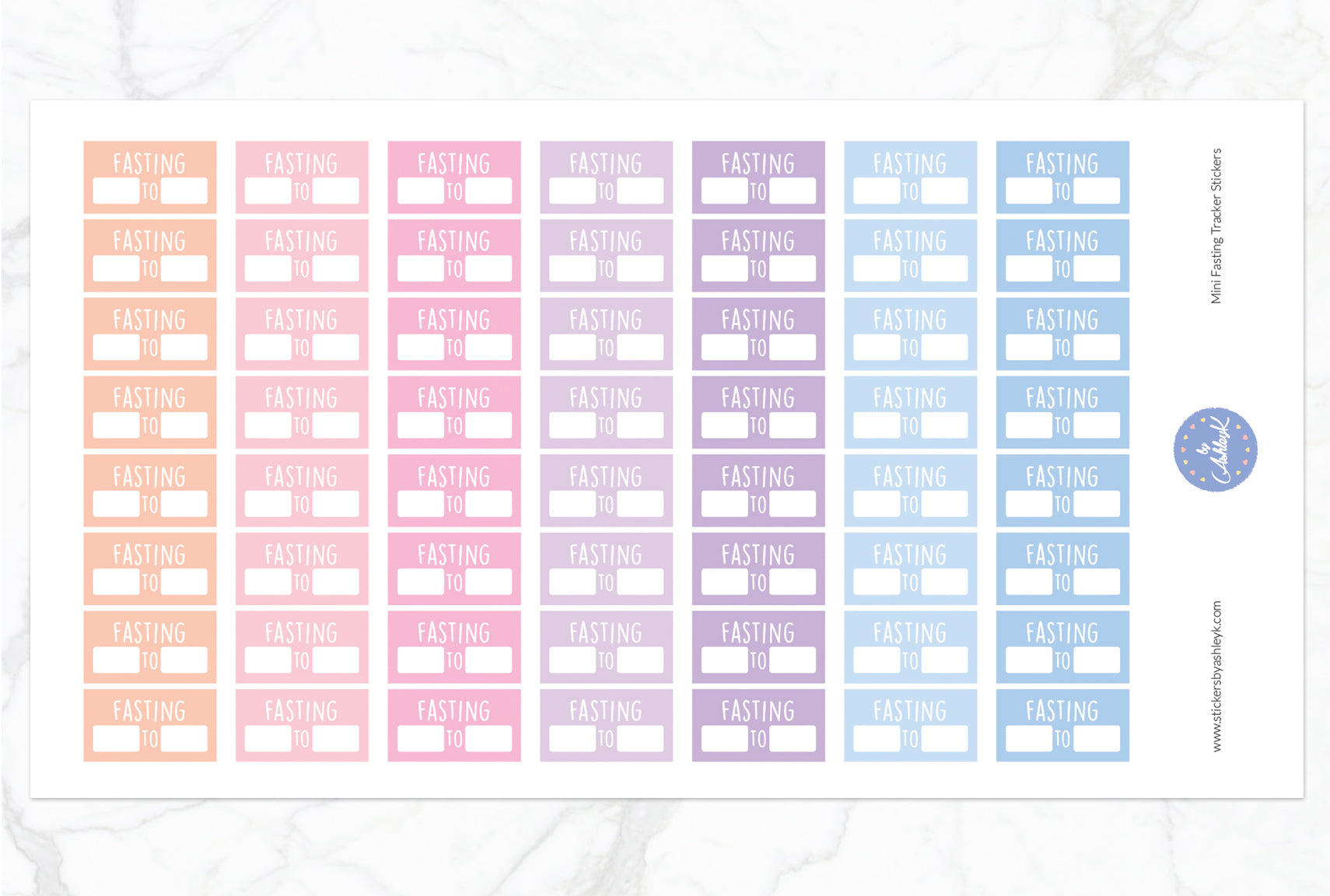 Mini Fasting Stickers - Pastel Sunset