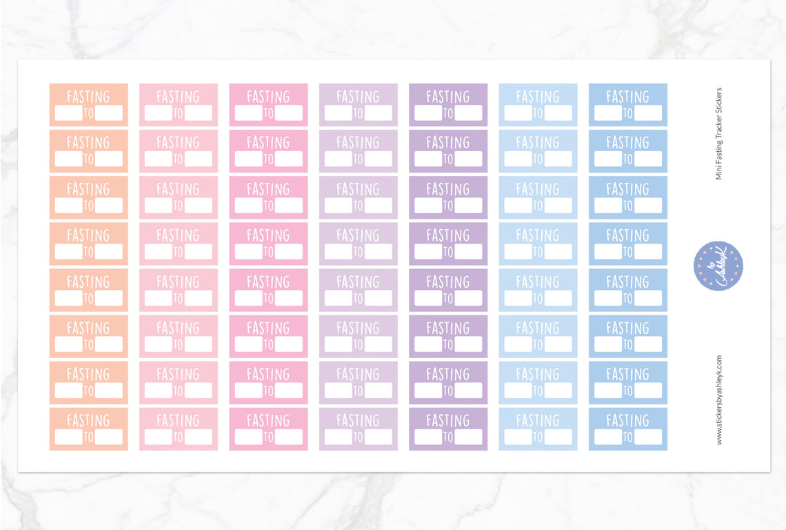 Mini Fasting Stickers - Pastel Sunset