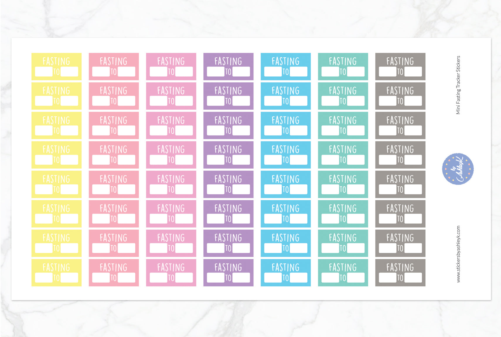 Mini Fasting Stickers - Pastel