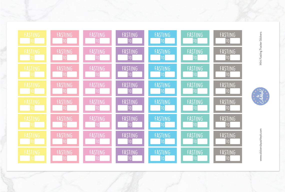 Mini Fasting Stickers - Pastel