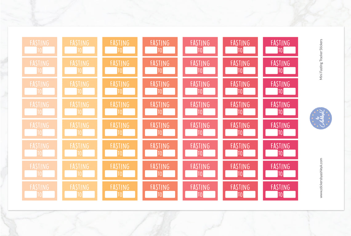 Mini Fasting Stickers - Peach