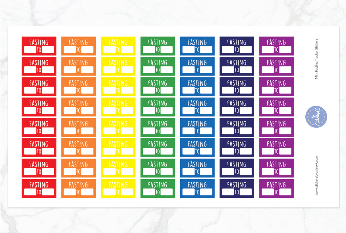 Mini Fasting Stickers - Rainbow