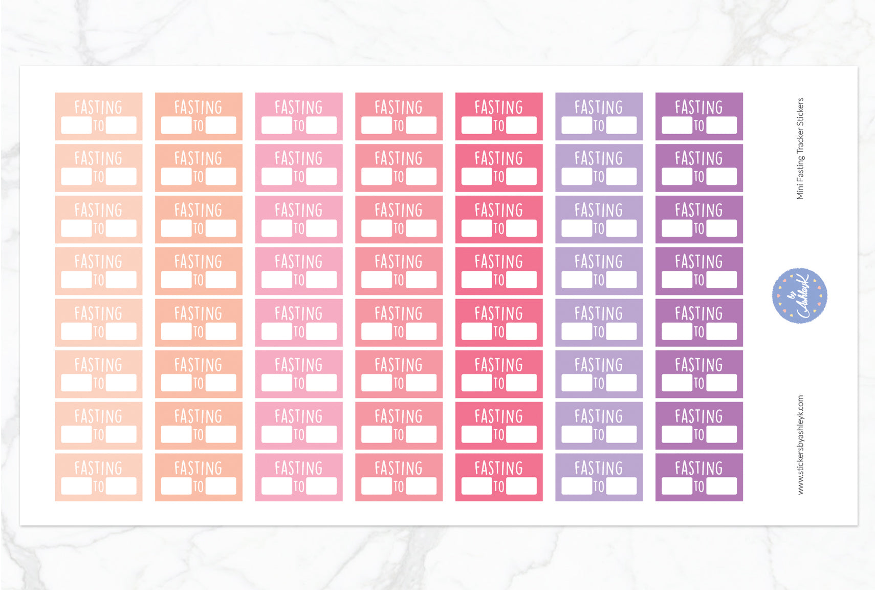 Mini Fasting Stickers - Raspberry