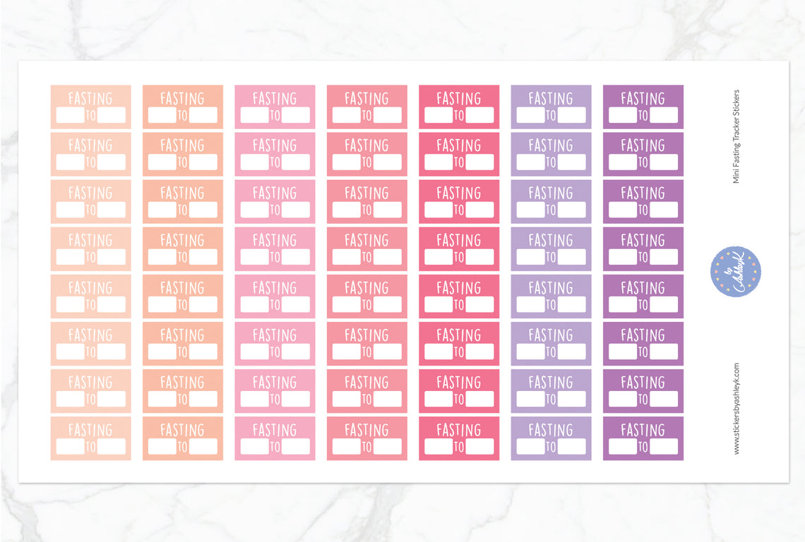 Mini Fasting Stickers - Raspberry