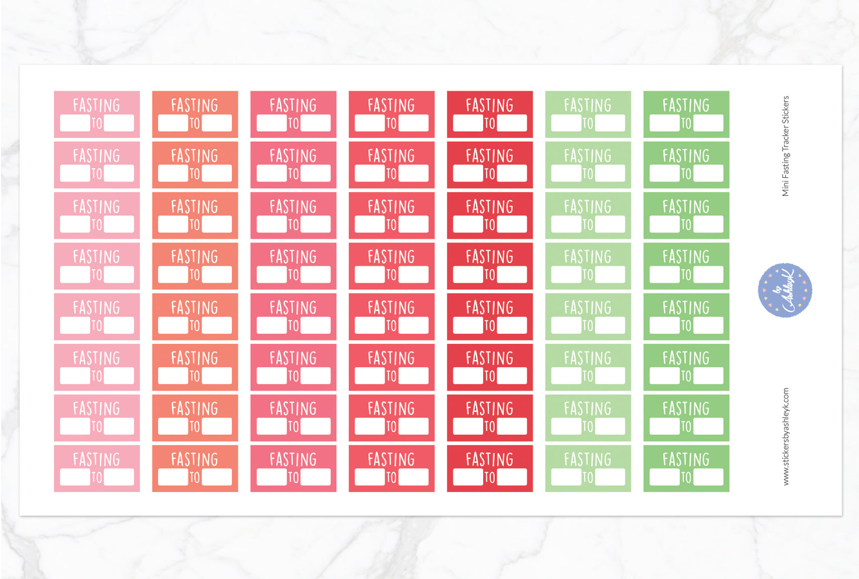 Mini Fasting Stickers - Strawberry