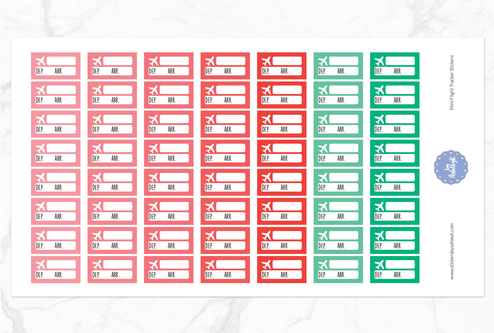 Mini Flight Tracker Planner Stickers - Watermelon