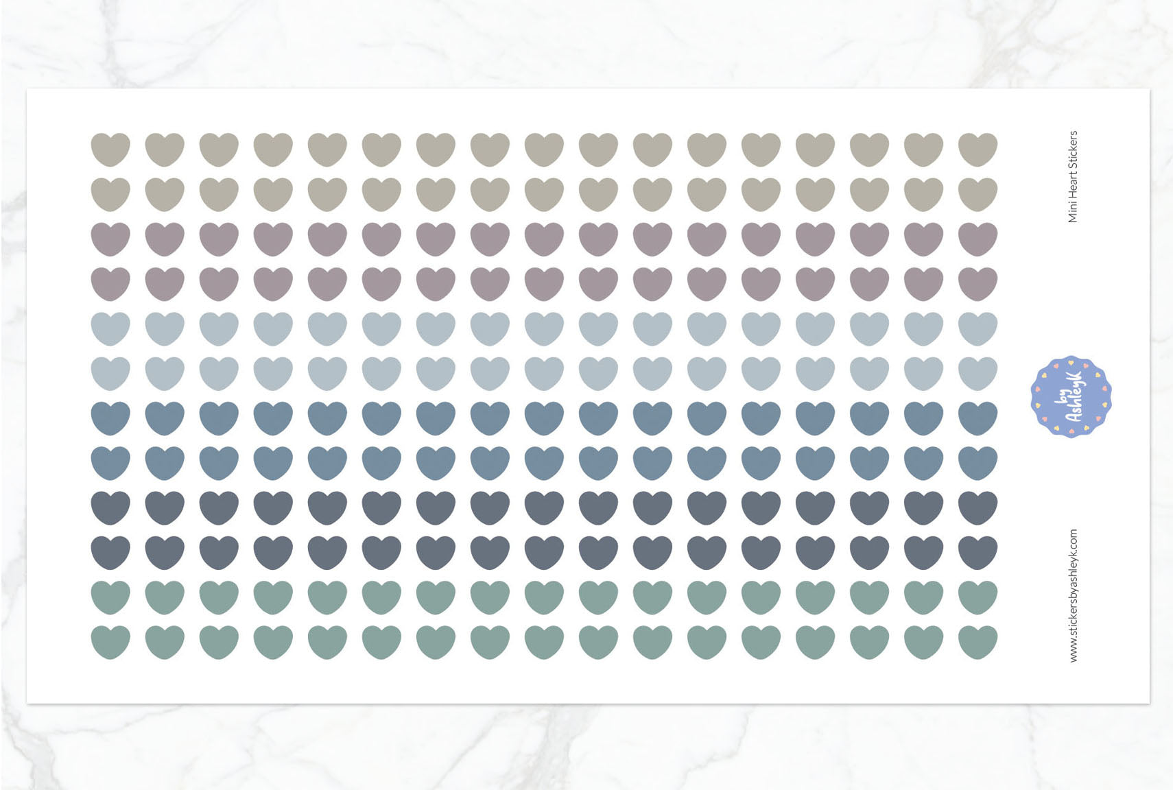 Mini Heart Planner Stickers - Modern Neutral