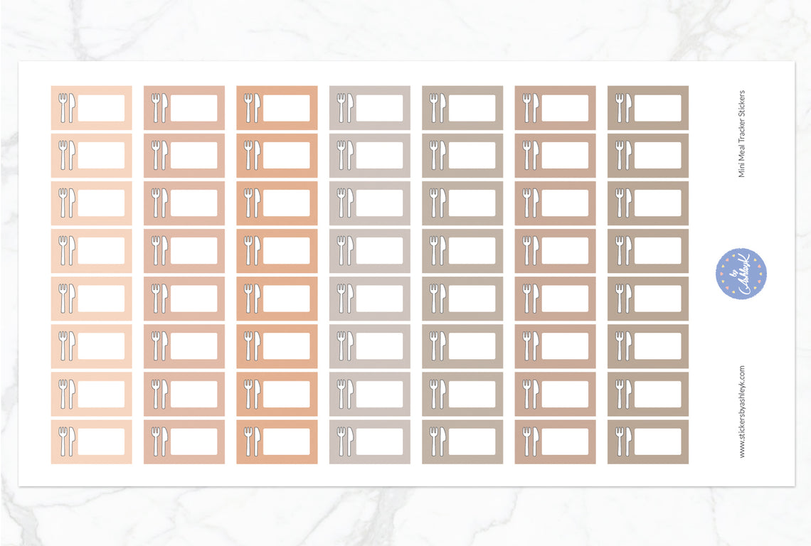 Mini Meal Tracker Stickers - Beige Neutral