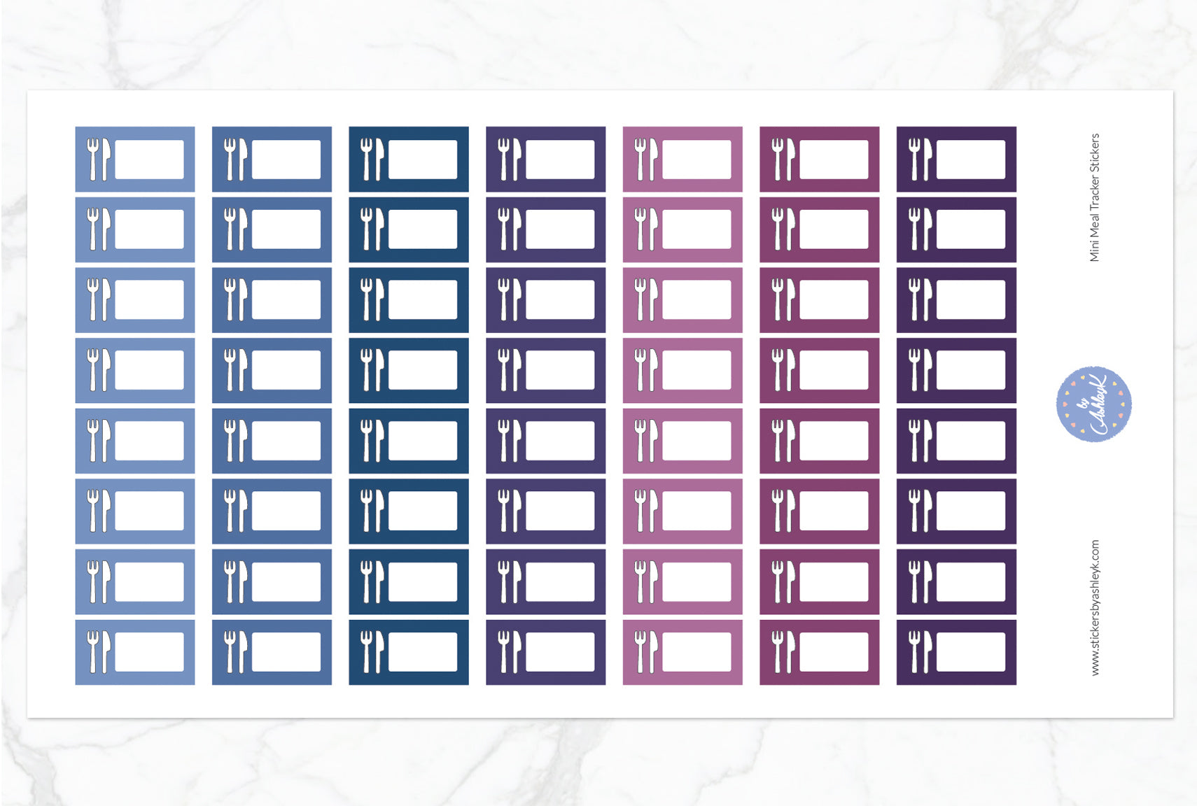 Mini Meal Tracker Stickers - Blueberry