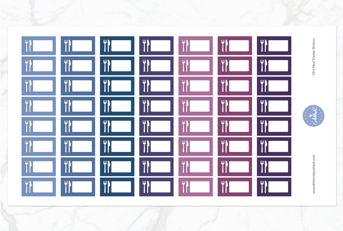 Mini Meal Tracker Stickers - Blueberry