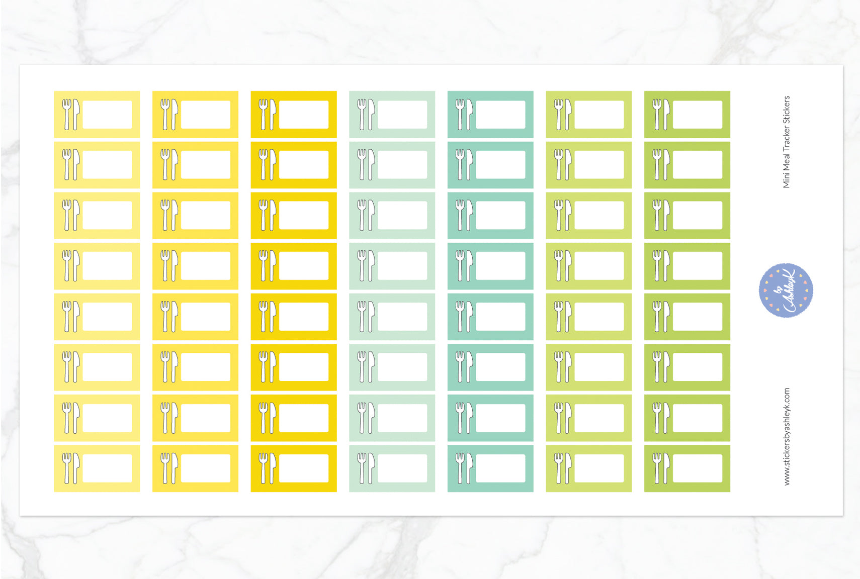 Mini Meal Tracker Stickers - Lemon&Lime